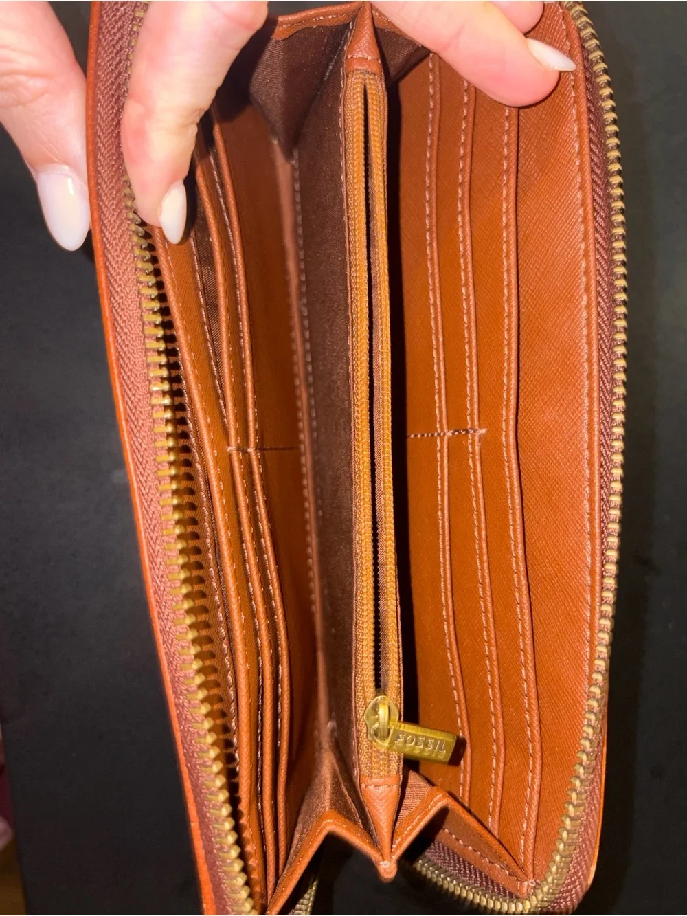 Fossil - Heidi Clutch - Wallet - Terra Cotta - Leather - Zipper